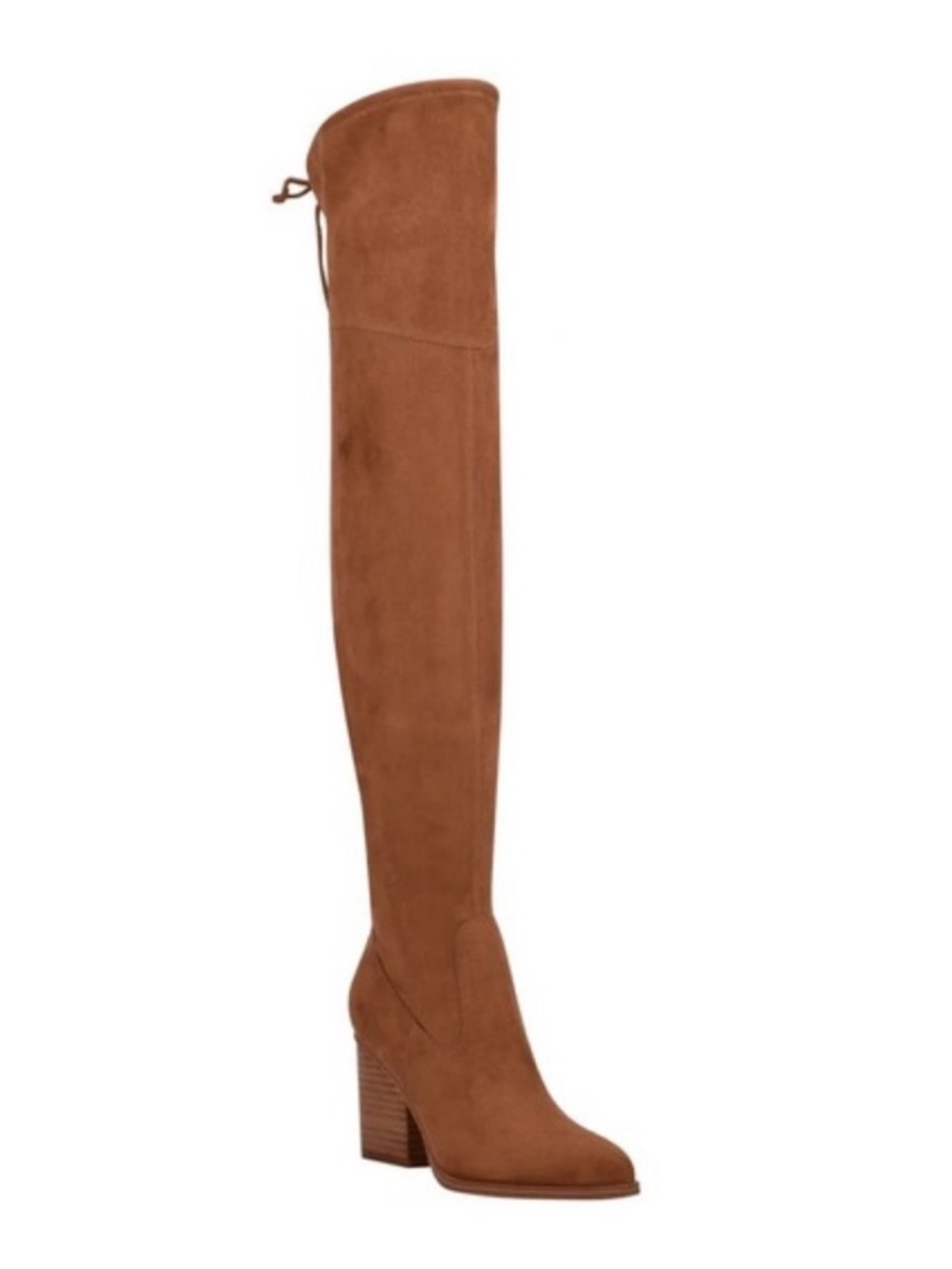Marc Fisher Brown Over-The-Knee Suede Block Heel Boot
